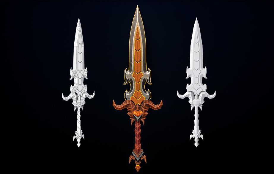 3dmax次世代游戏武器道具建模布线思路 从拉box开始,简单模型布线卡线