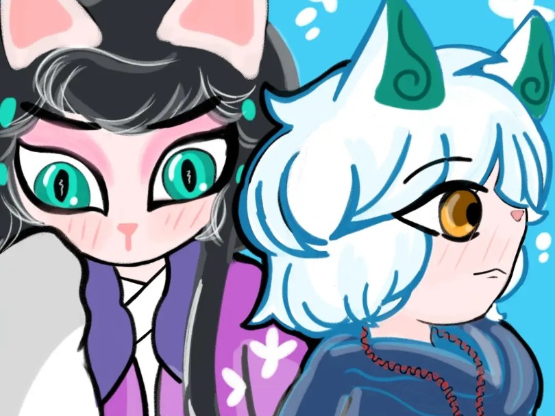 【京剧猫/紫白】距离隔不开(21_21)