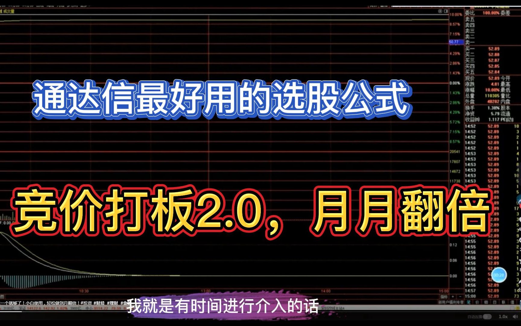 通达信最好用的选股公式——竞价打板2.0,月月翻倍哔哩哔哩bilibili