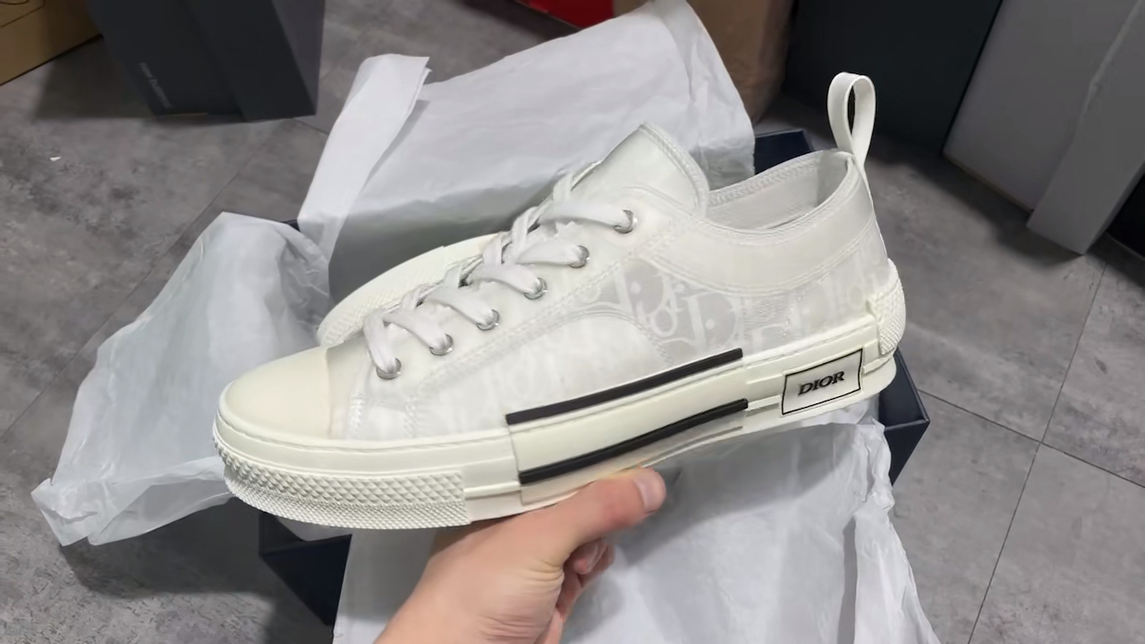 dior 帆布鞋透明白低帮