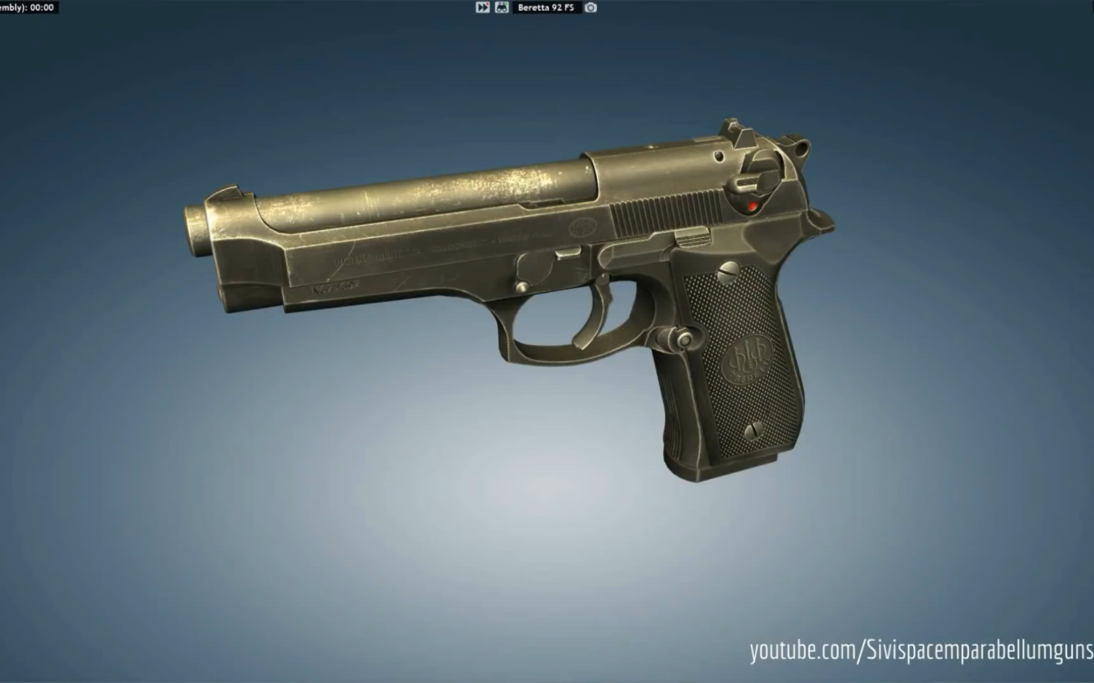 Beretta 92:完全拆解和组装.(3D动画)哔哩哔哩bilibili