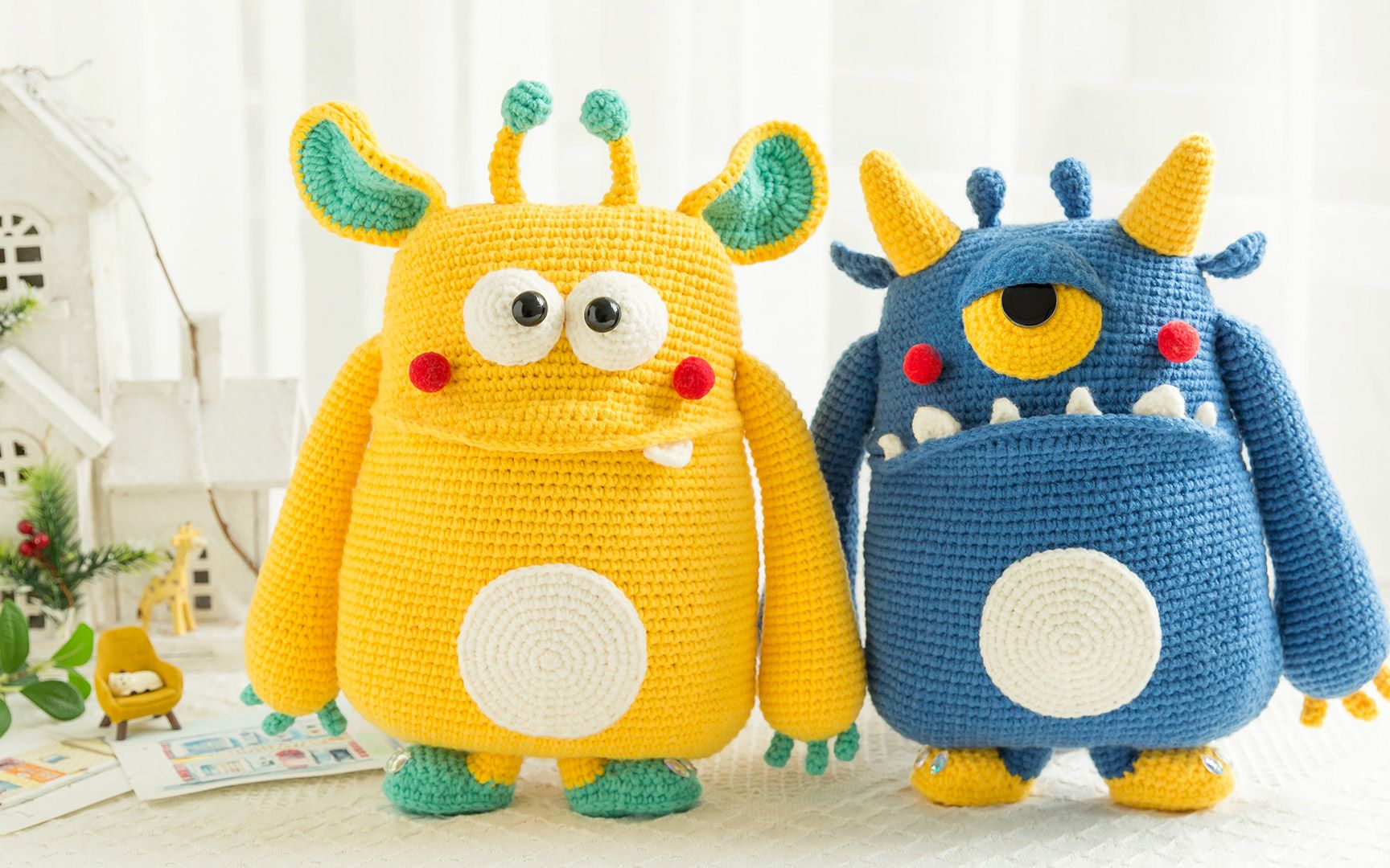 sa1570苏苏姐家钩针怪兽抱枕毯大耳怪编织视频教程