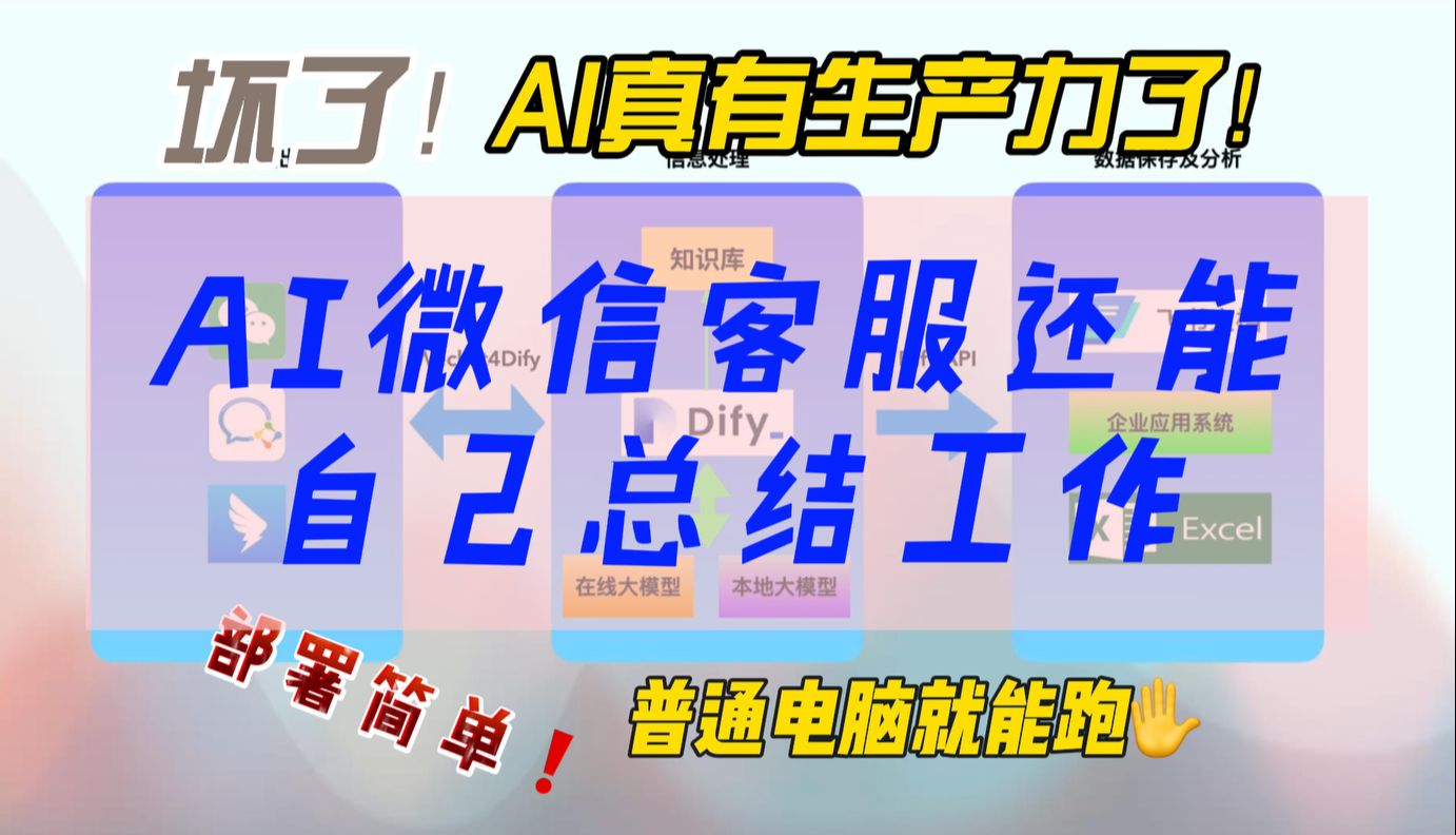 Dify打造微信客服不光能接待客户,还能做商机管理和客户管理!哔哩哔哩bilibili