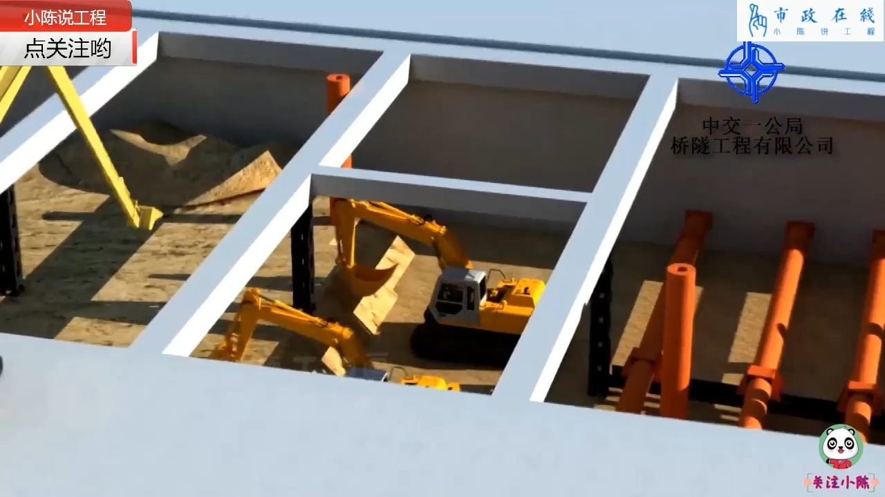 地铁基坑开挖施工工艺动画演示,二建学员值得收藏学习!