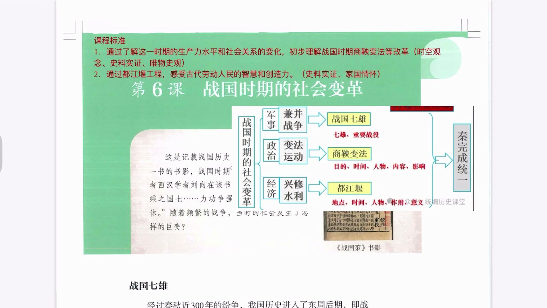 原创新教材笔记:七年级上册 第6课 战国时期的社会变革哔哩哔哩bilibili