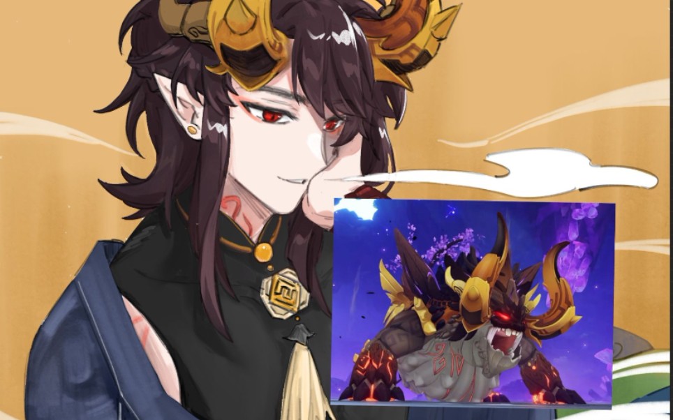 【原神/绘画】关于若陀龙王的拟人_哔哩哔哩_bilibili