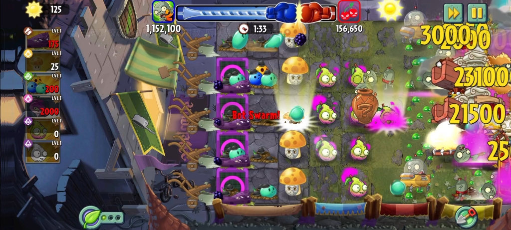pvz2国际版竞技场 爆裂云莓赛季第三场 爆裂莓藤boost 双鬼梨和保龄