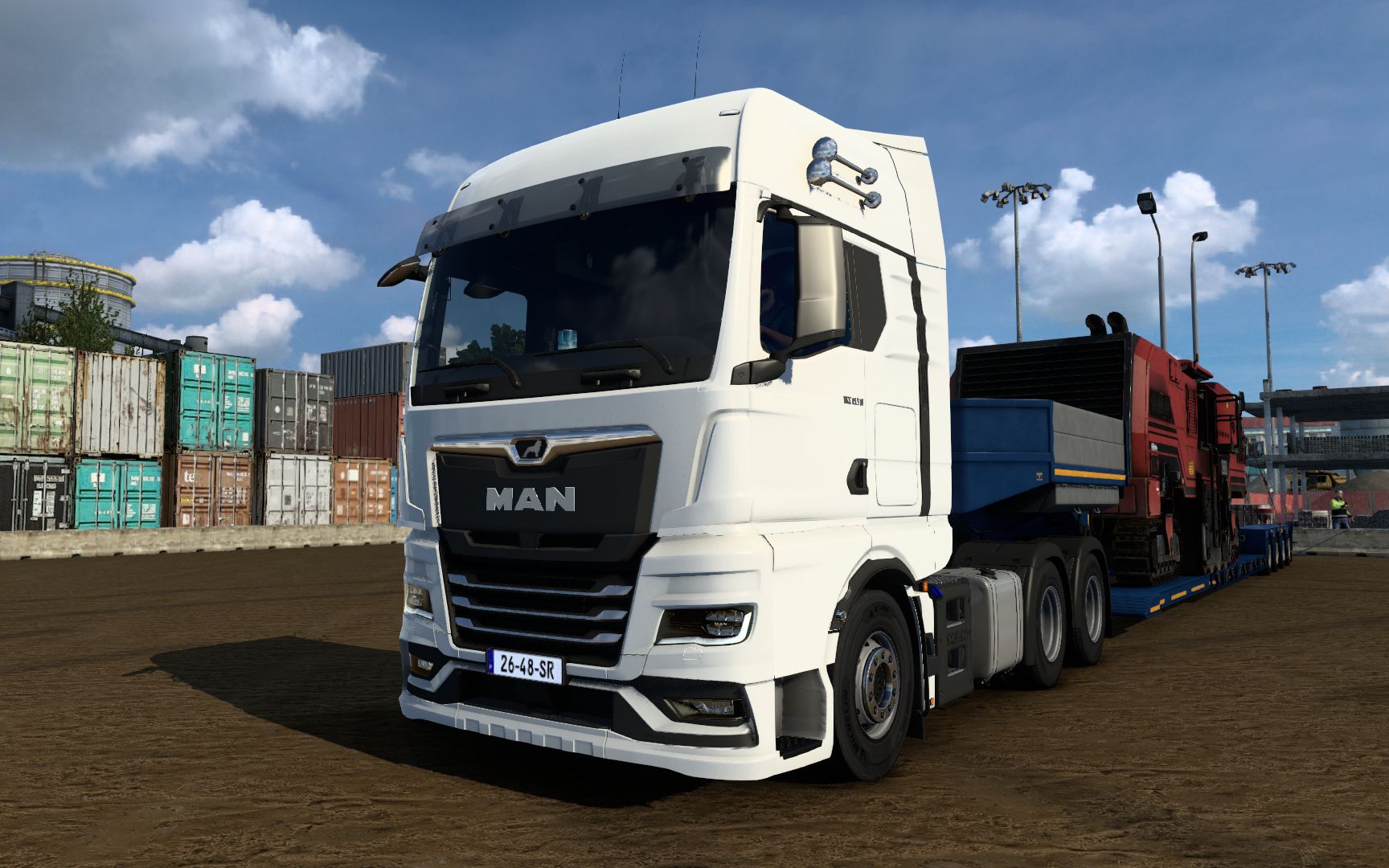 eurotrucksimulator2欧洲卡车模拟2驾驶新车mantgx2020将磨路机am0800