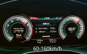 Descargar video: 奥迪A6L 55TFSI (340Ps) 地板油0-160km加速