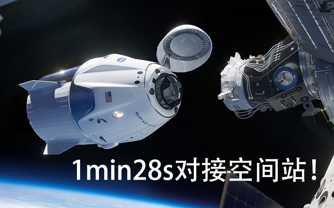 挑战最快纪录载人龙飞船1分28秒对接国际空间站spacex对接模拟游戏iss