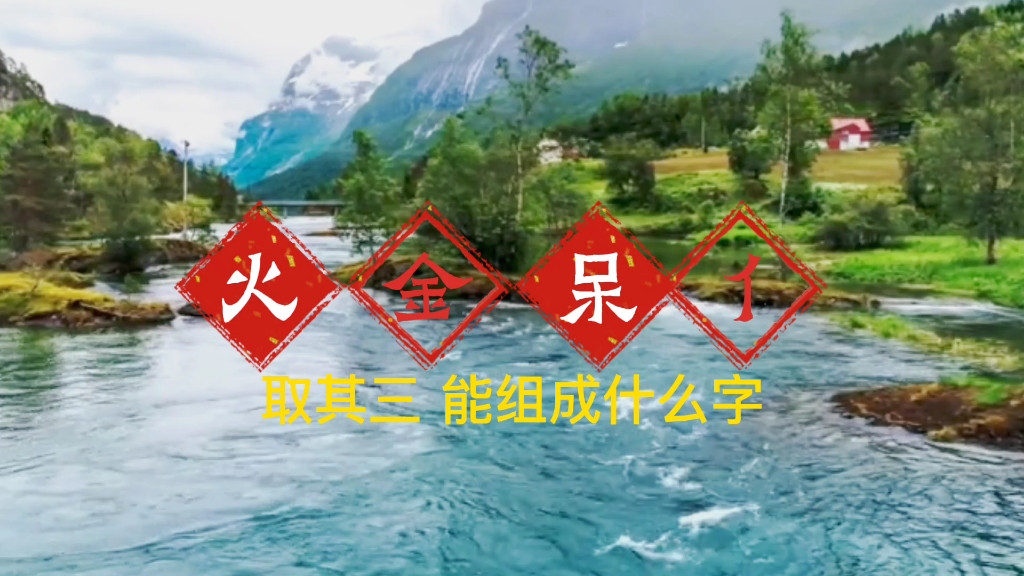 汉字的魅力1(火)(呆)(金)(亻)取其三,能组成什么字?哔哩哔哩bilibili