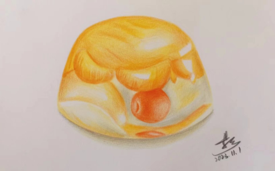彩铅手绘过程 彩铅画 果冻