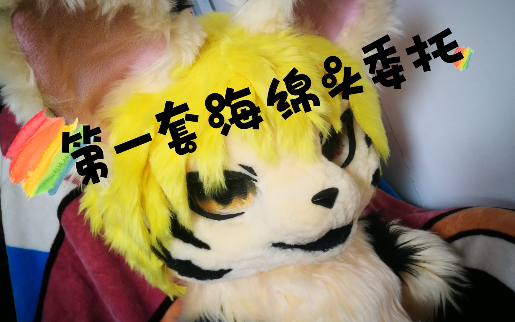【fursuit制作】新人装师做的第一套海绵头兽装#furry#是委托嗷