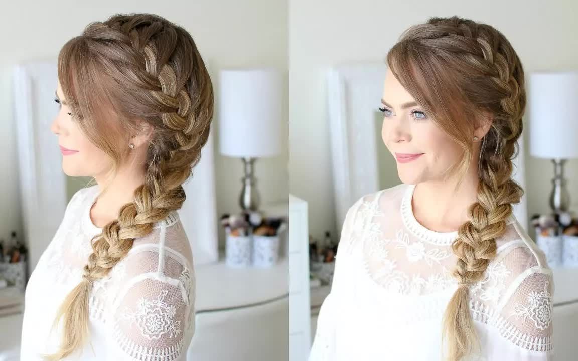 活动  国外美女小姐姐的唯美辫辫子方法 side french braid missy sue