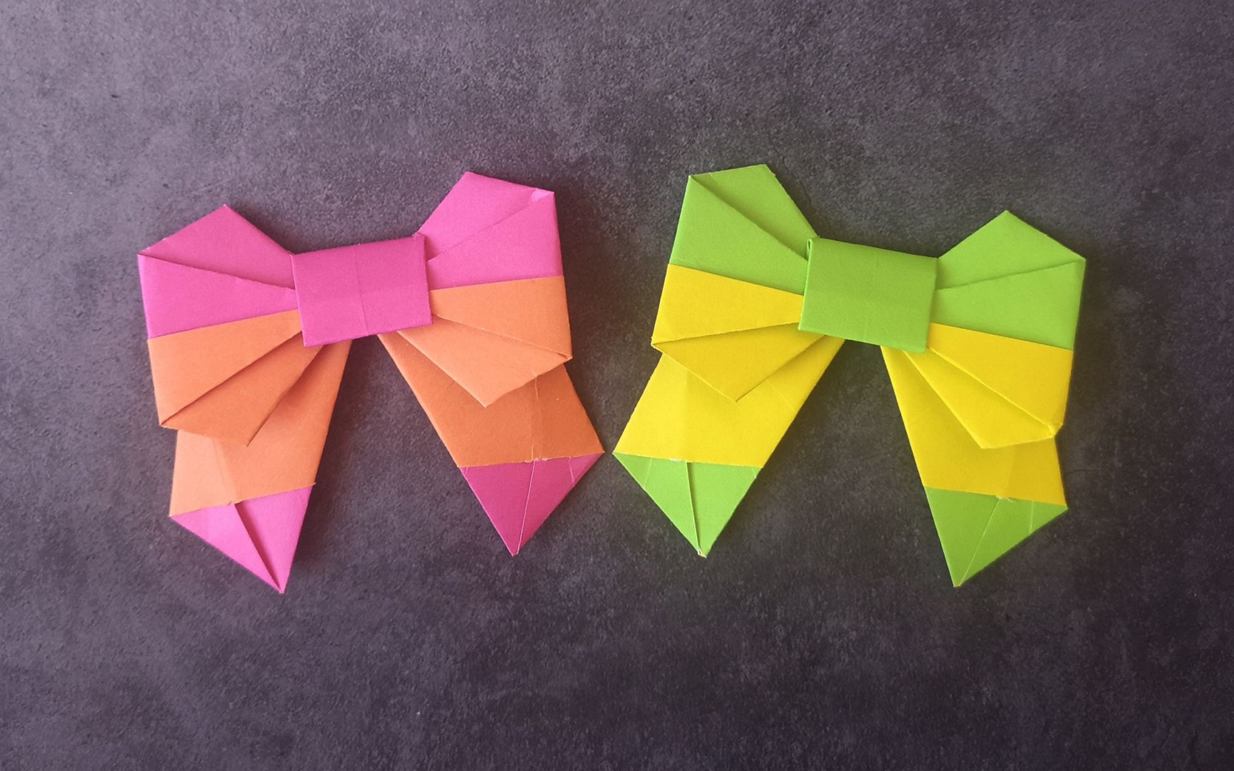好漂亮的折纸双色蝴蝶结,简单易上手,手工diy教程