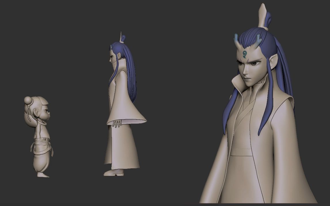 【zbrush】灵珠敖丙模型全身雕刻,zbrush笔刷,zbrush教程