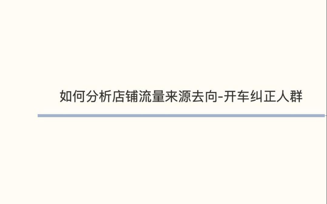 淘宝天猫运营课程分析店铺流量来源去向,开车纠正人群哔哩哔哩bilibili