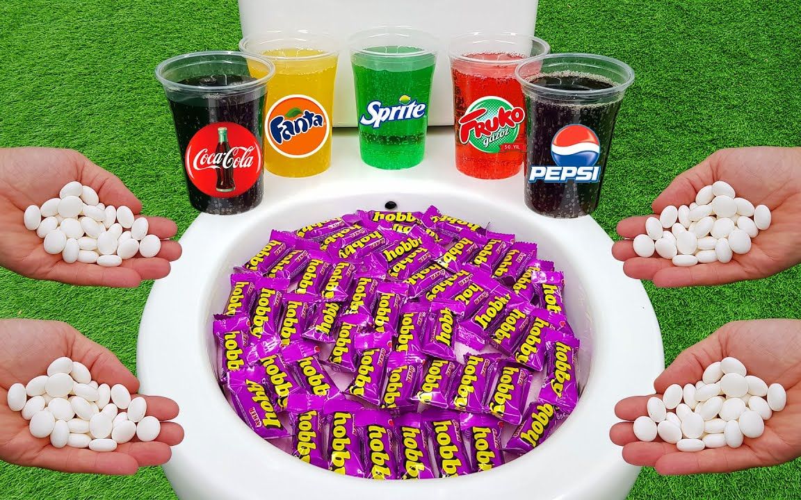 嗜好巧克力vs曼妥思,可口可乐,芬达,雪碧和曼妥思