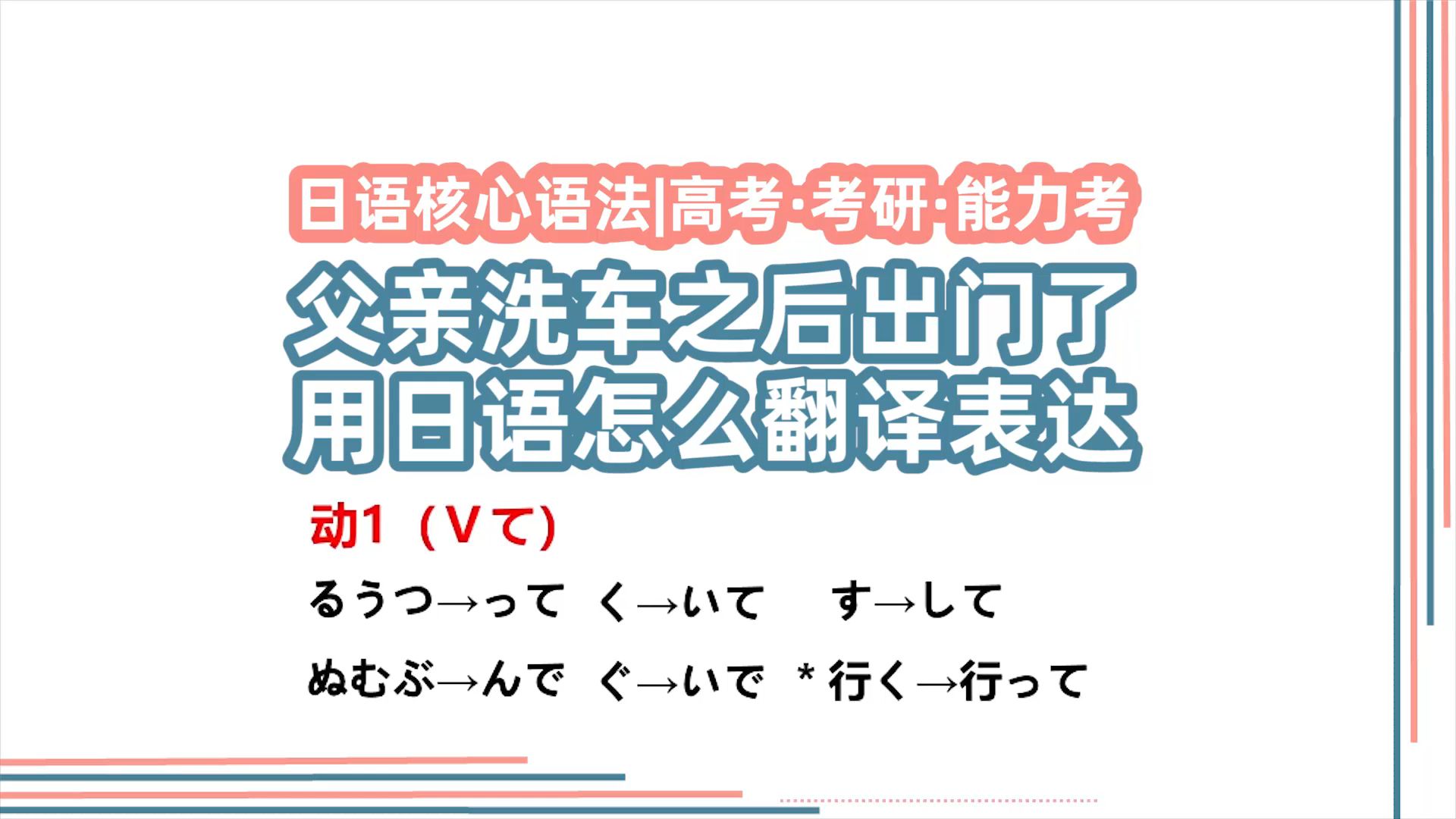 父亲洗车之后出门了 用日语怎么翻译表达