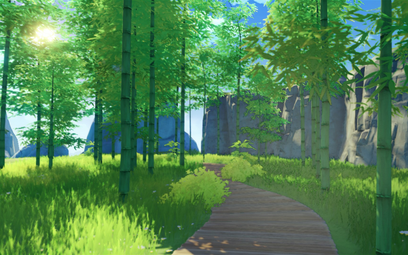 【原神 尘歌壶】夏竹林海:沿着竹林间的步道,观满目苍翠.