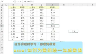excel如何为数组统一加减数值？