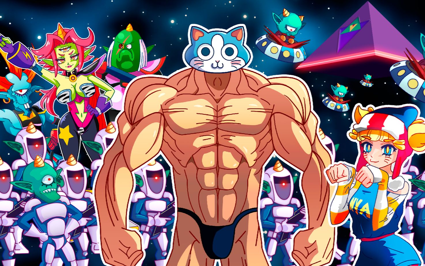 pc丨横版闯关游戏《肌肉猫》宣传视频