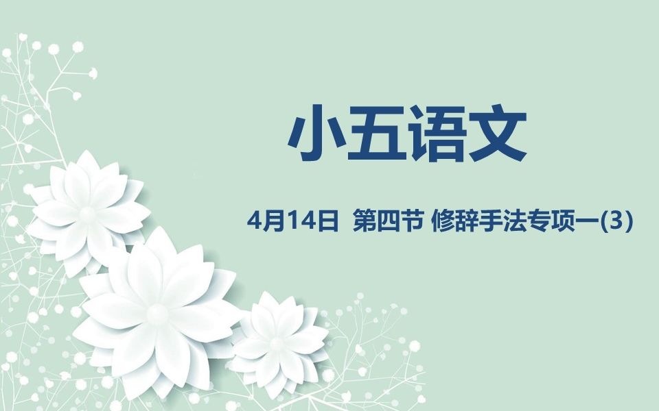 小五语文0414第四节修辞手法专项一(3)哔哩哔哩bilibili