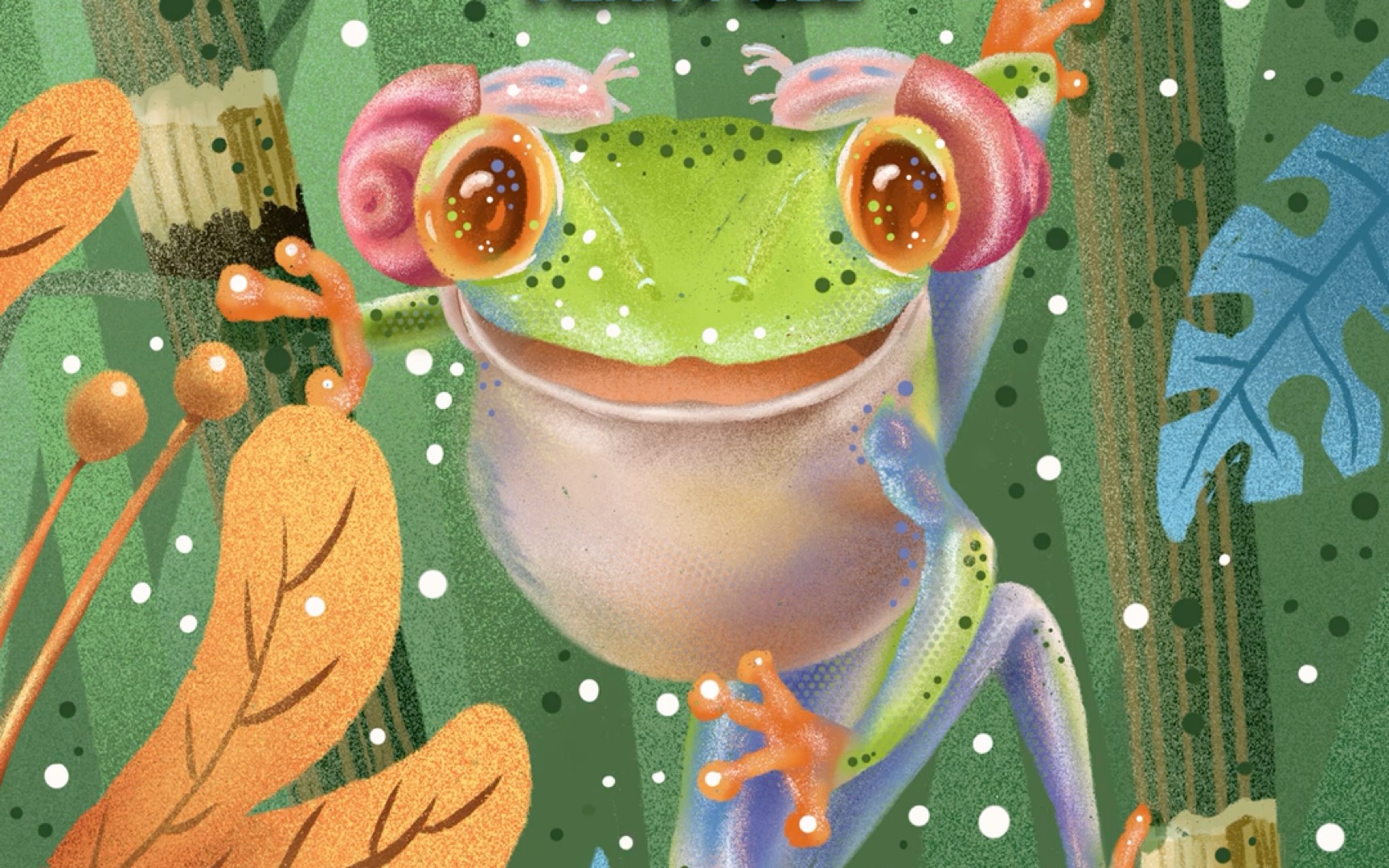 ipad板绘|头戴蜗牛耳机的树蛙将要送走夏天