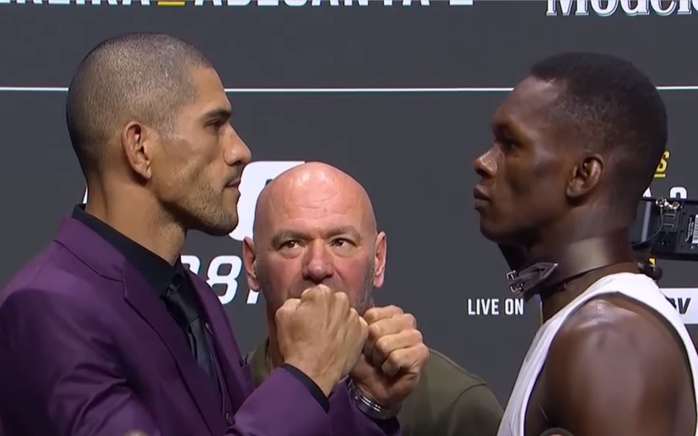 ufc287【记者发布会】选手对视