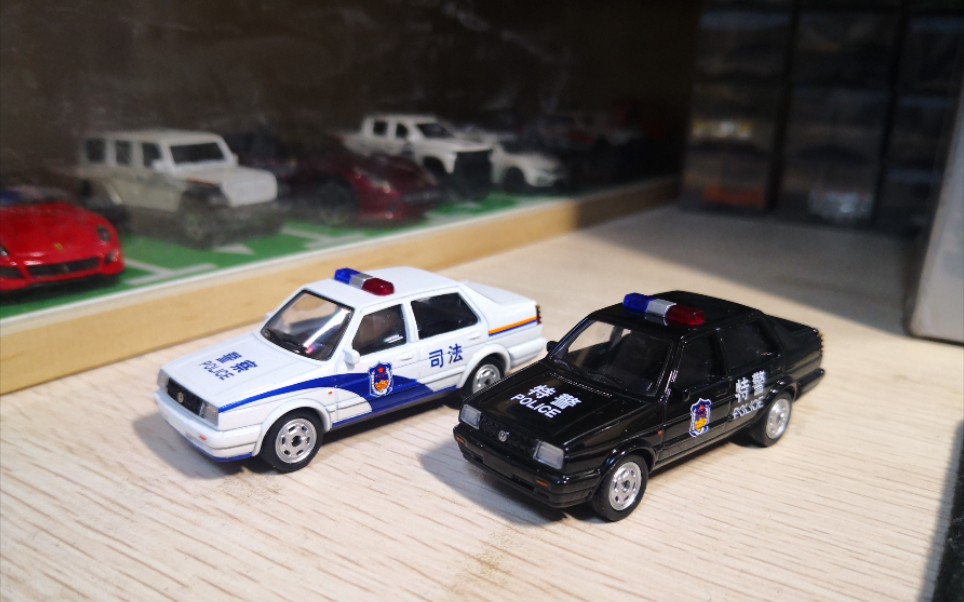 【车模】拓意1:64捷达二代,警车模型_哔哩哔哩_bilibili