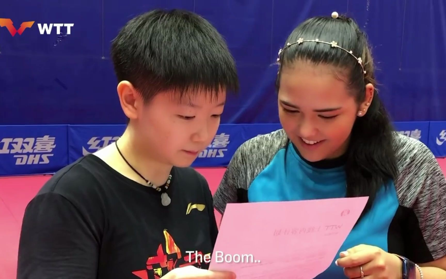 【孙颖莎】莎莎和小姐妹迪亚兹互教中文和英文