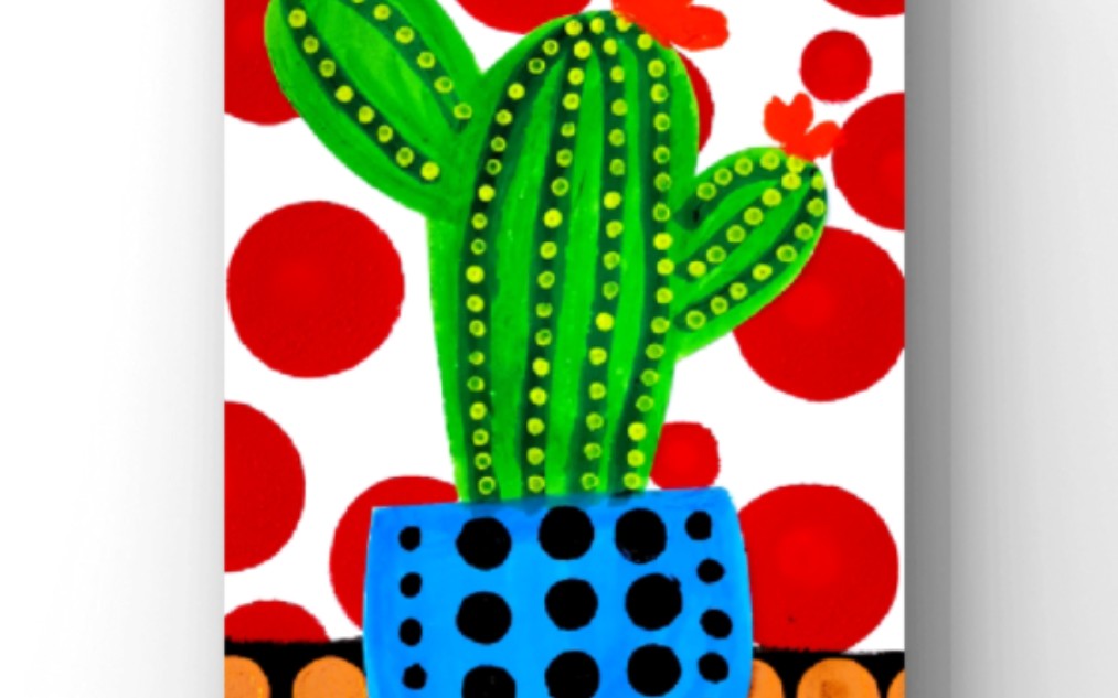 【创意美术】草间弥生的艺术,波点仙人掌