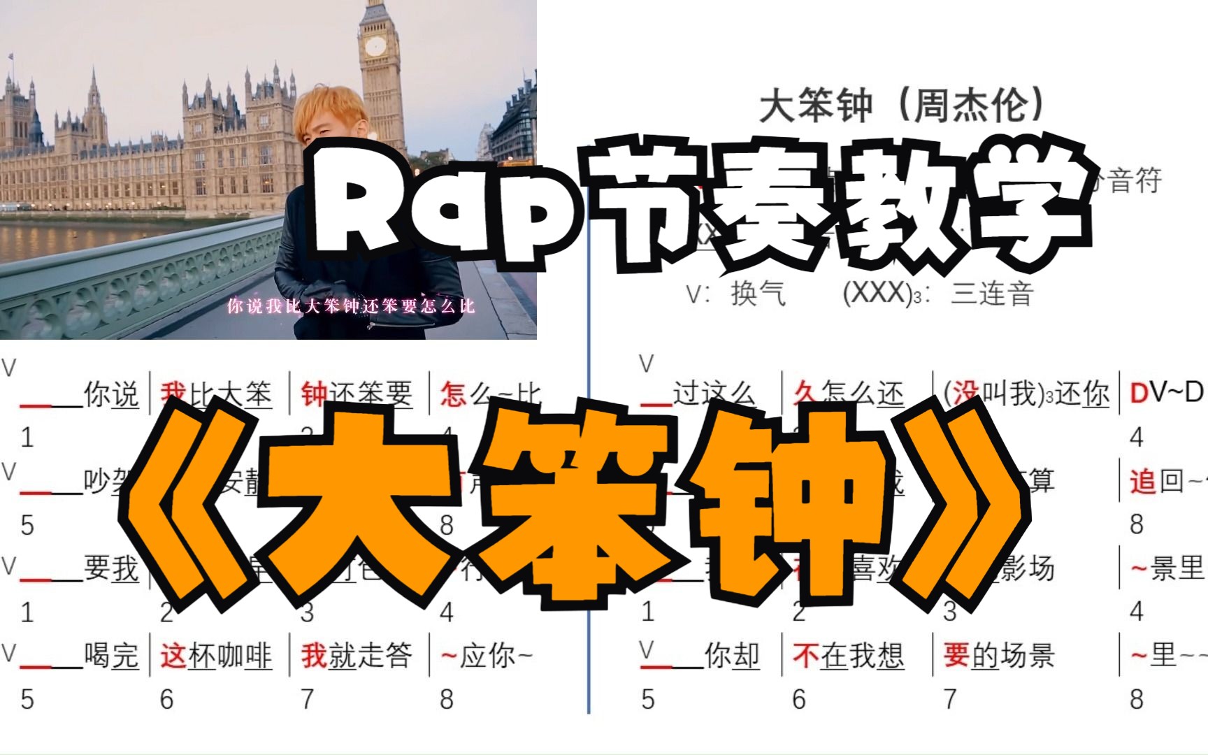 [图]周杰伦《大笨钟》Rap说唱节奏教学