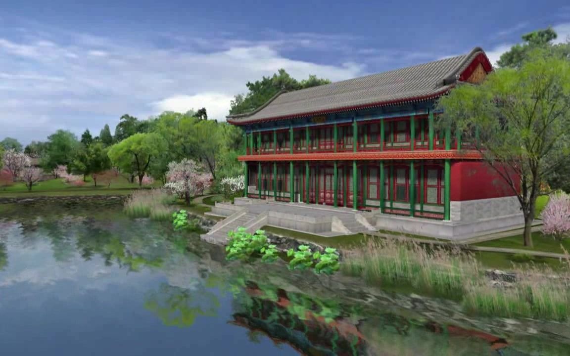 圆明园模拟视频 上下天光 此景已不在 已被焚毁