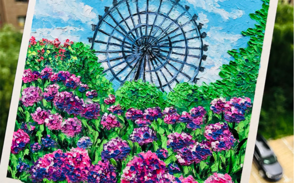财宝的油画棒|夏日摩天轮|长视频教程