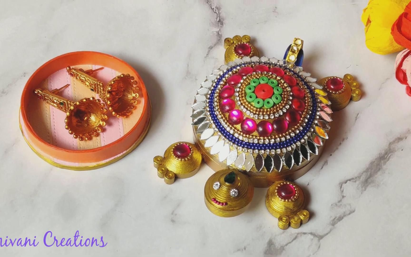 quilling 衍纸工艺 神龟礼盒 diy装饰 宝龟首饰盒