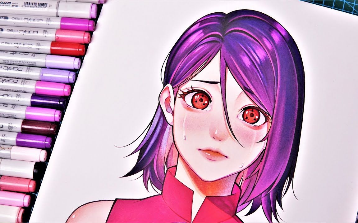 用楚楚动人的漫画风格,能画出什么样的宇智波佐良娜?