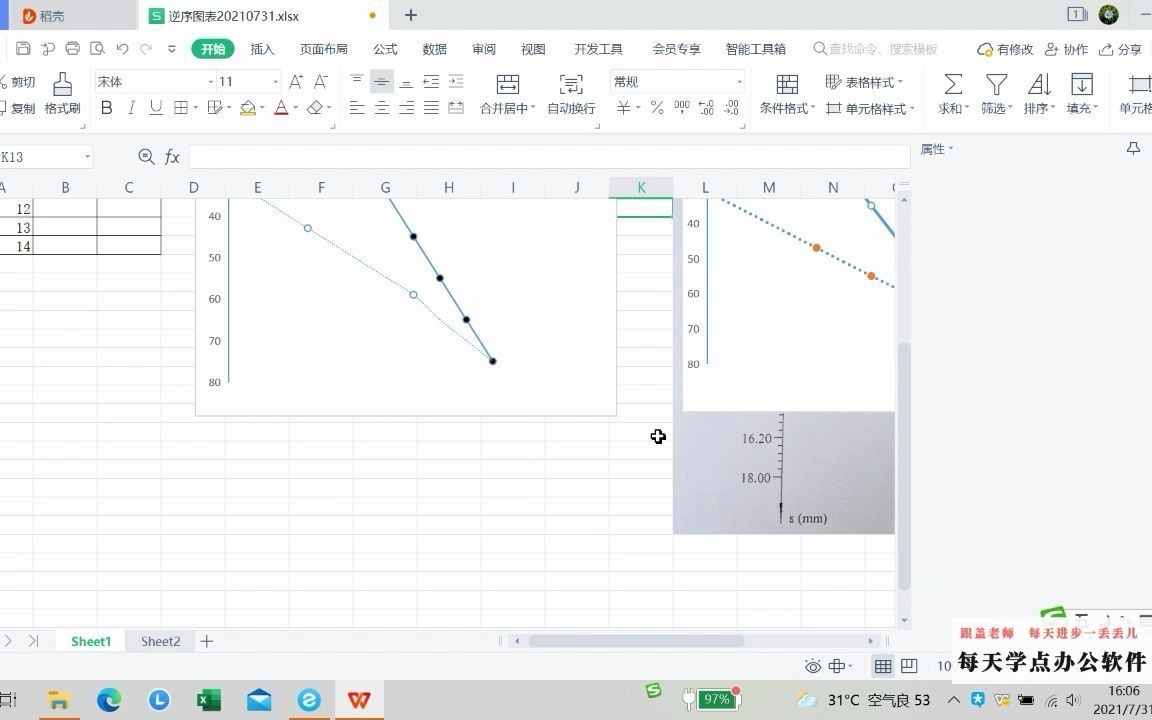 用WPS表格制作逆序折线图表哔哩哔哩bilibili