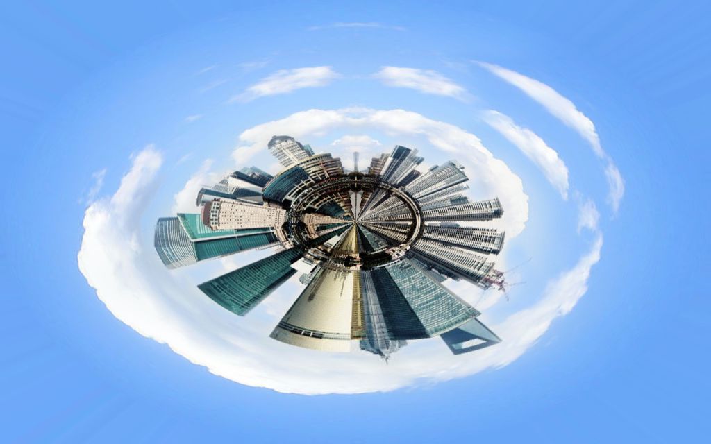 利用ps极坐标制作全景效果