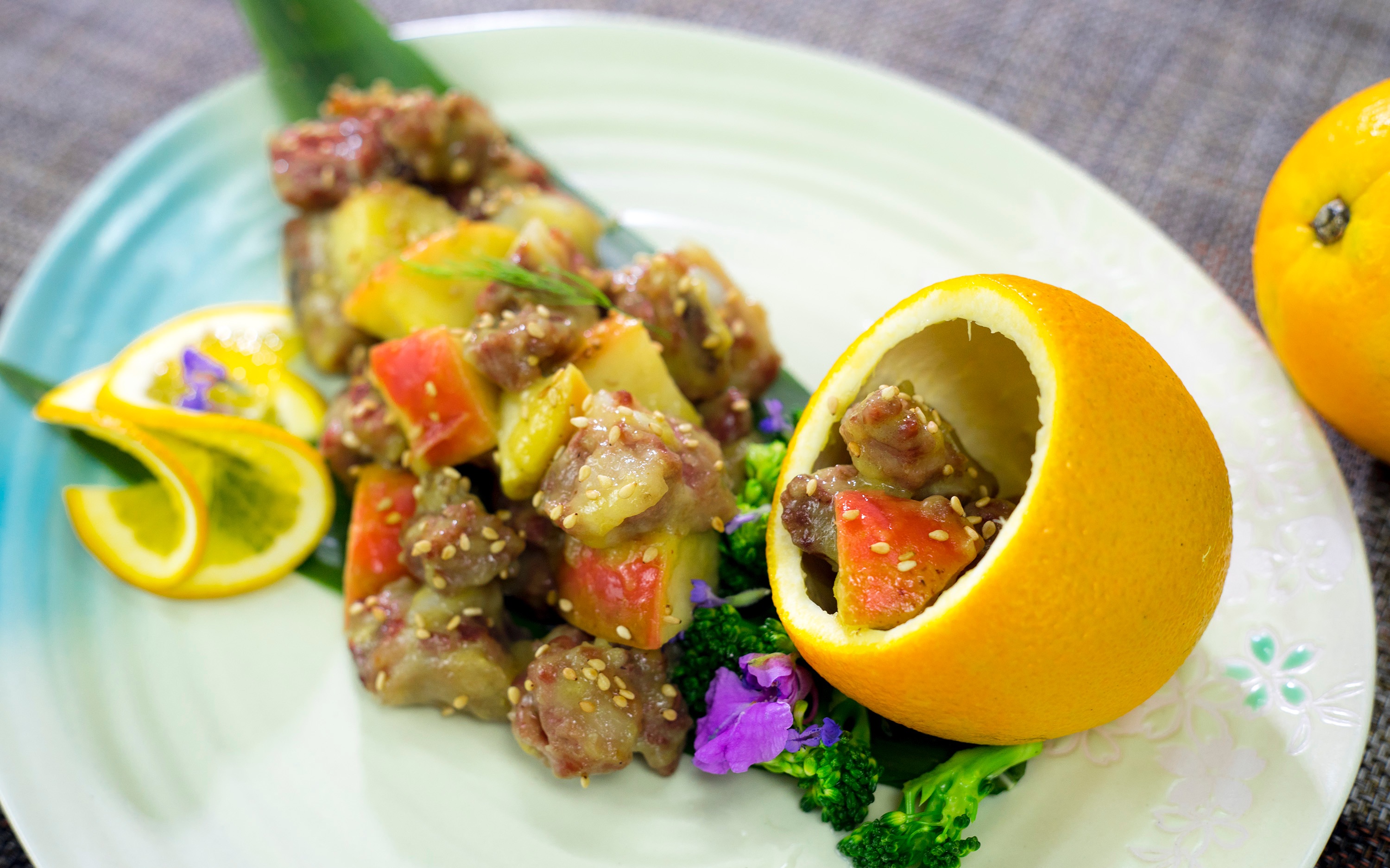 香橙,苹果和排骨, 冬日里充满活力的家常菜新组合