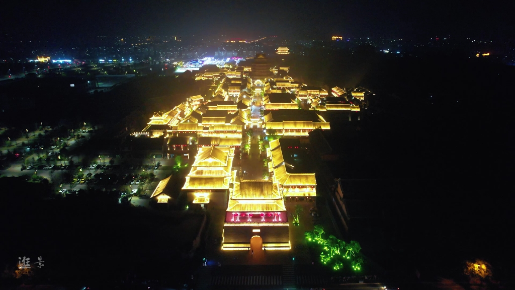 山东莒县莒国古城美丽夜景