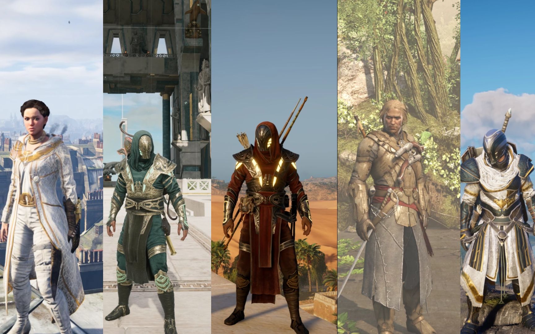 刺客信条历代伊述套装展示