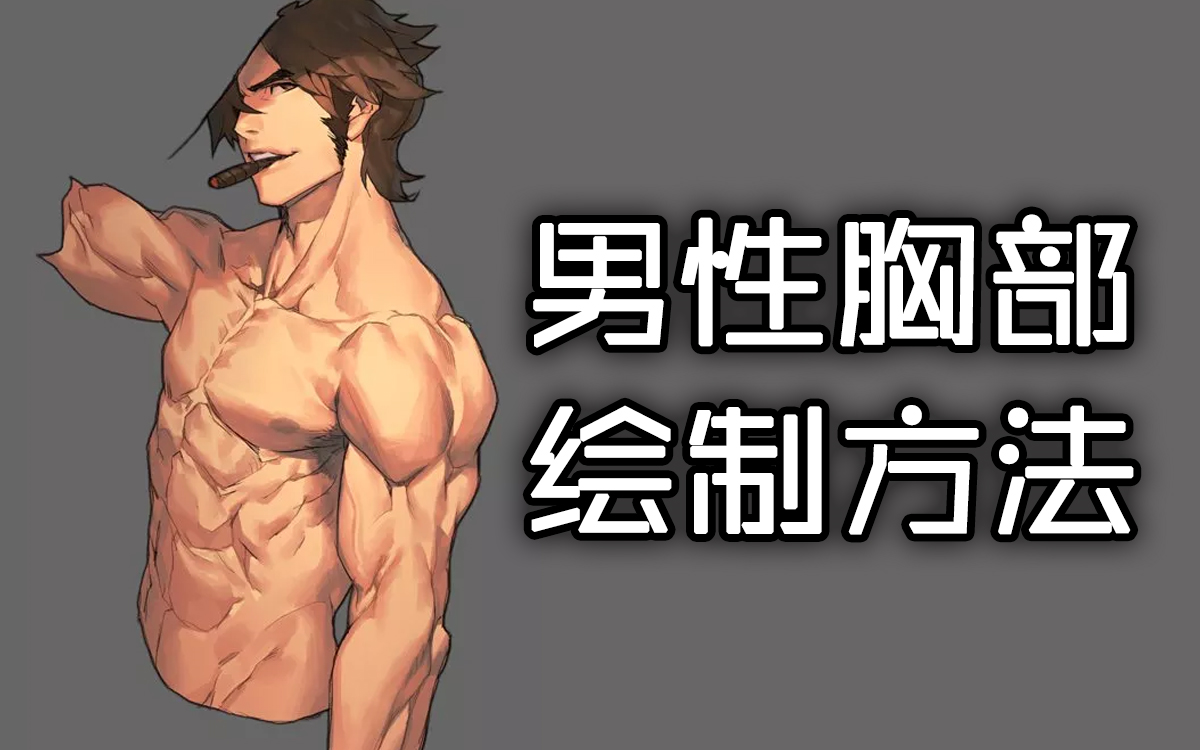 【板绘教程】男性胸部怎么画?