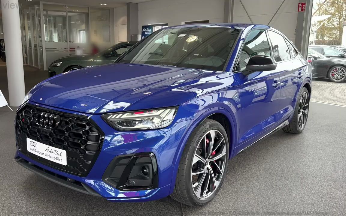 新车鉴赏|2023款奥迪sq5 sportback 蓝色,外观与内饰展示