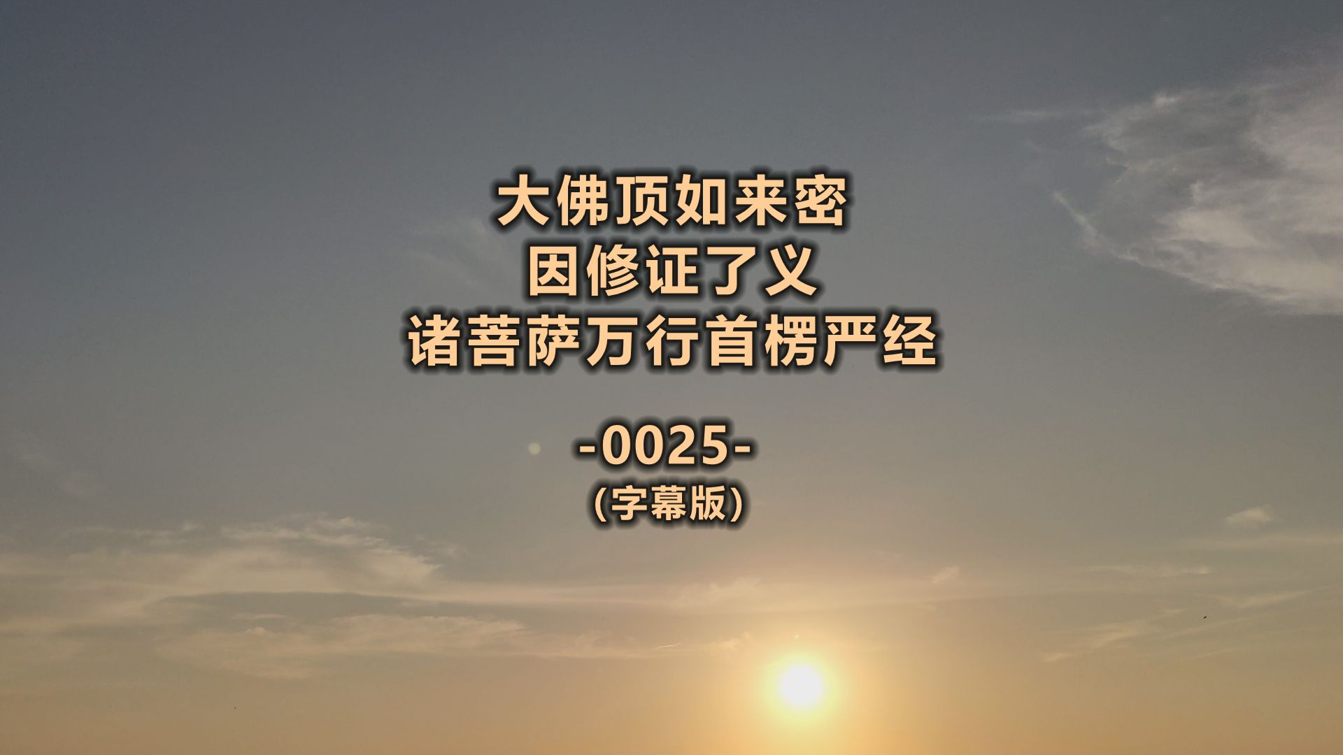 0025《大佛顶如来密因修证了义诸菩萨万行首楞严经》0025 (字幕版)