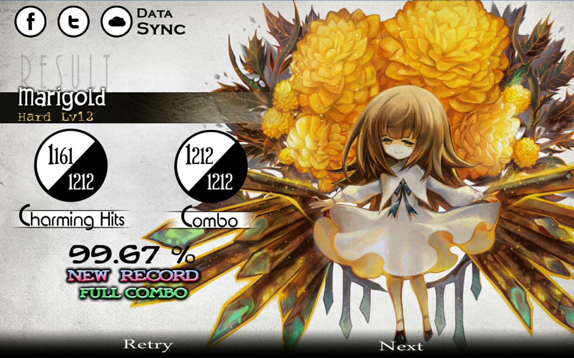 【deemo】marigold [hard] lv.12 99.67% fc