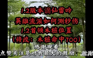 Video herunterladen: 1.2谪仙雷吟英雄流派如何测秒伤1.2首领木桩位置