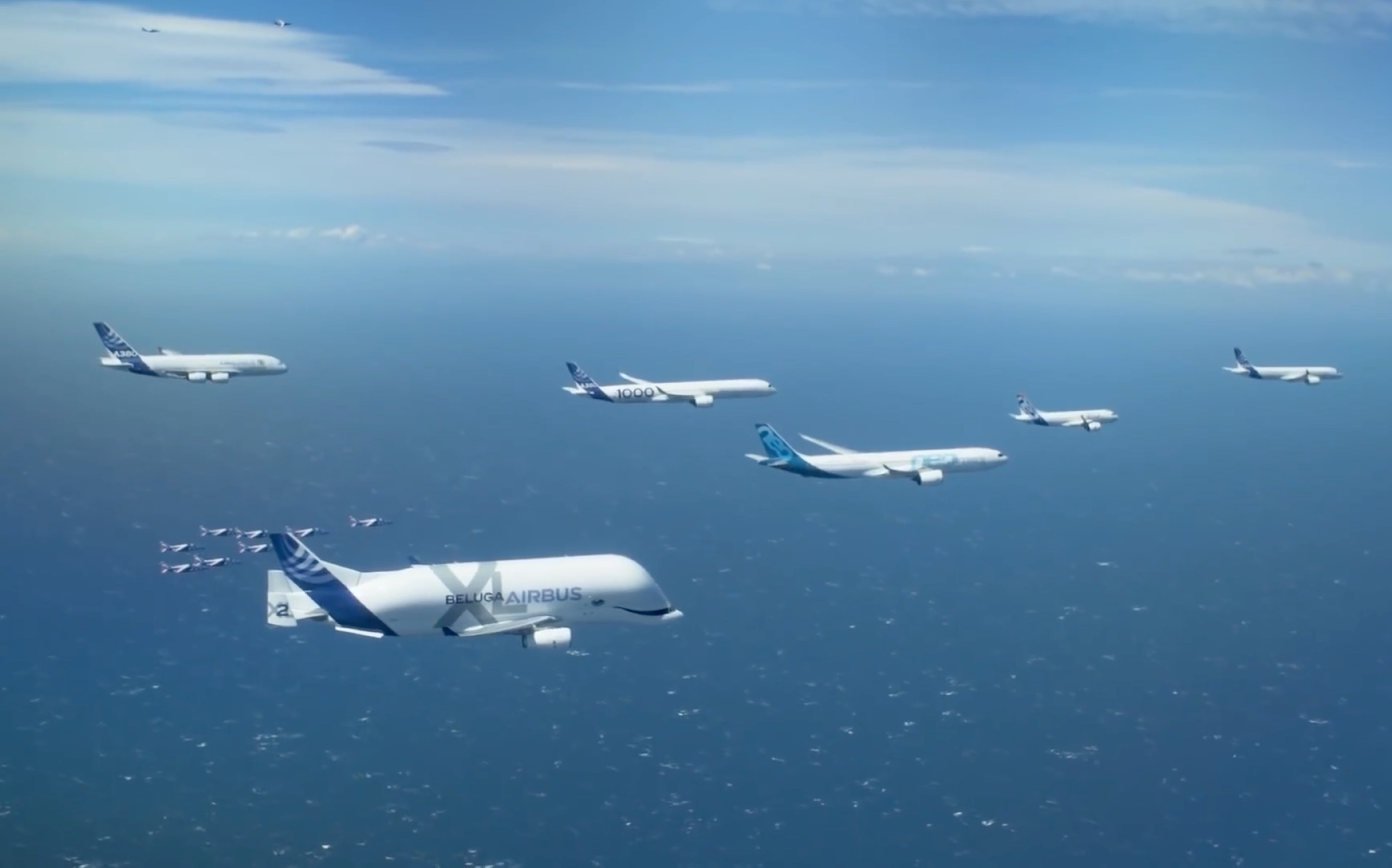 史上最帅空中客车编队  空客五十周年纪念