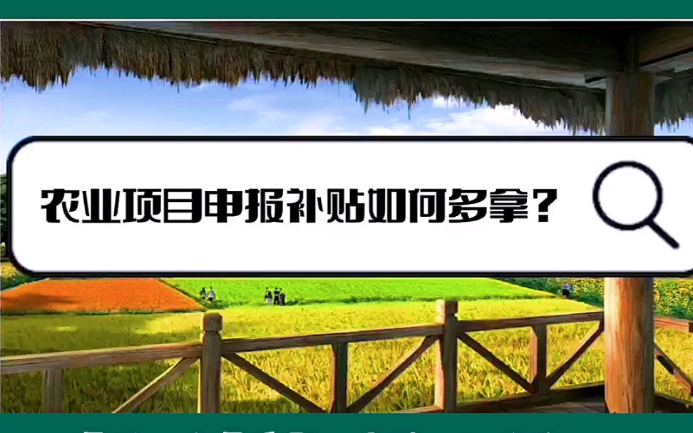 农业项目申报补贴如何多拿?#休闲农业#农业产业#申报补贴#乡村旅游#乡村振兴哔哩哔哩bilibili