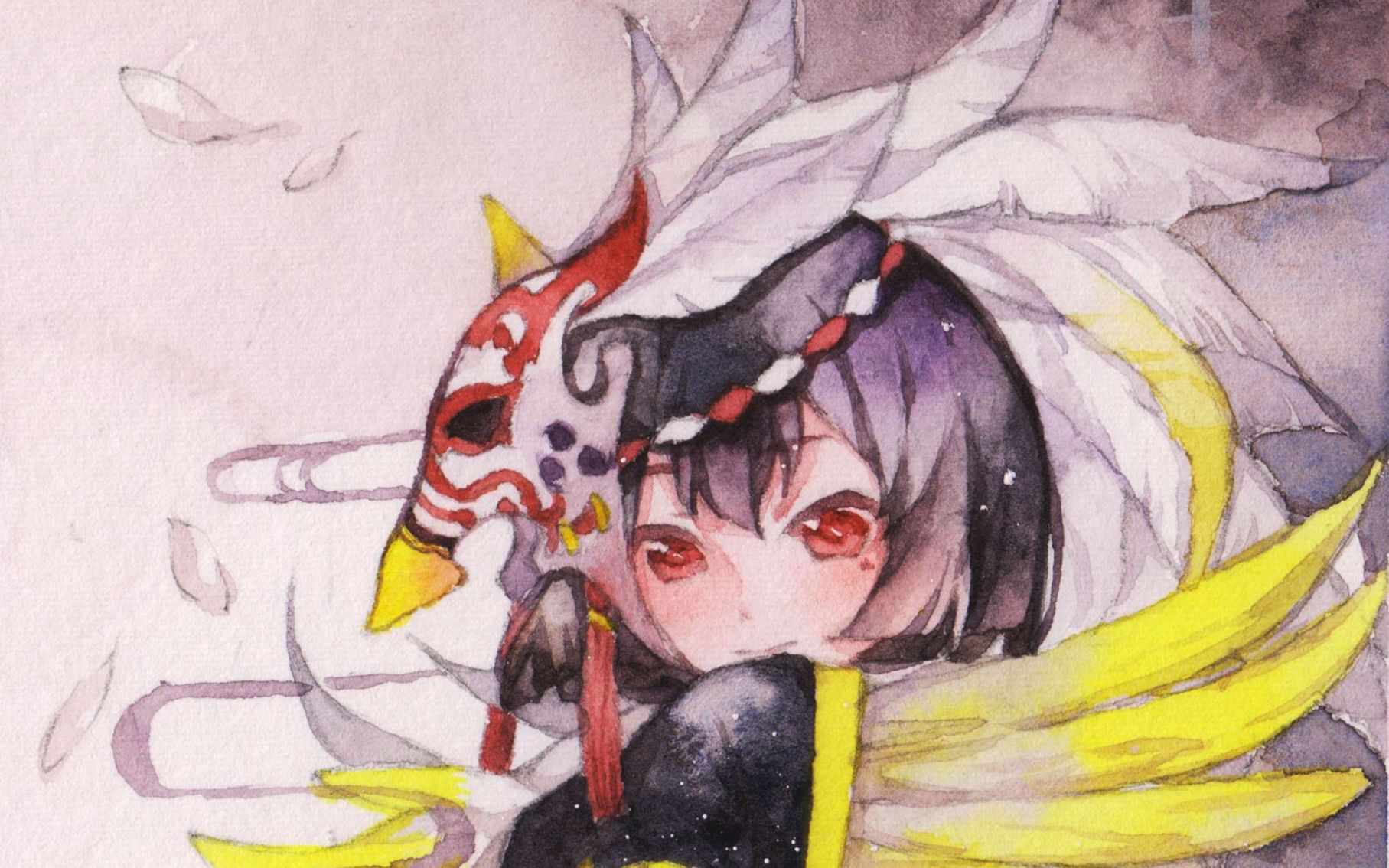 【水彩】以津真天——粗糙木有细节的摸鱼(结尾抽奖)_哔哩哔哩 (゜-゜